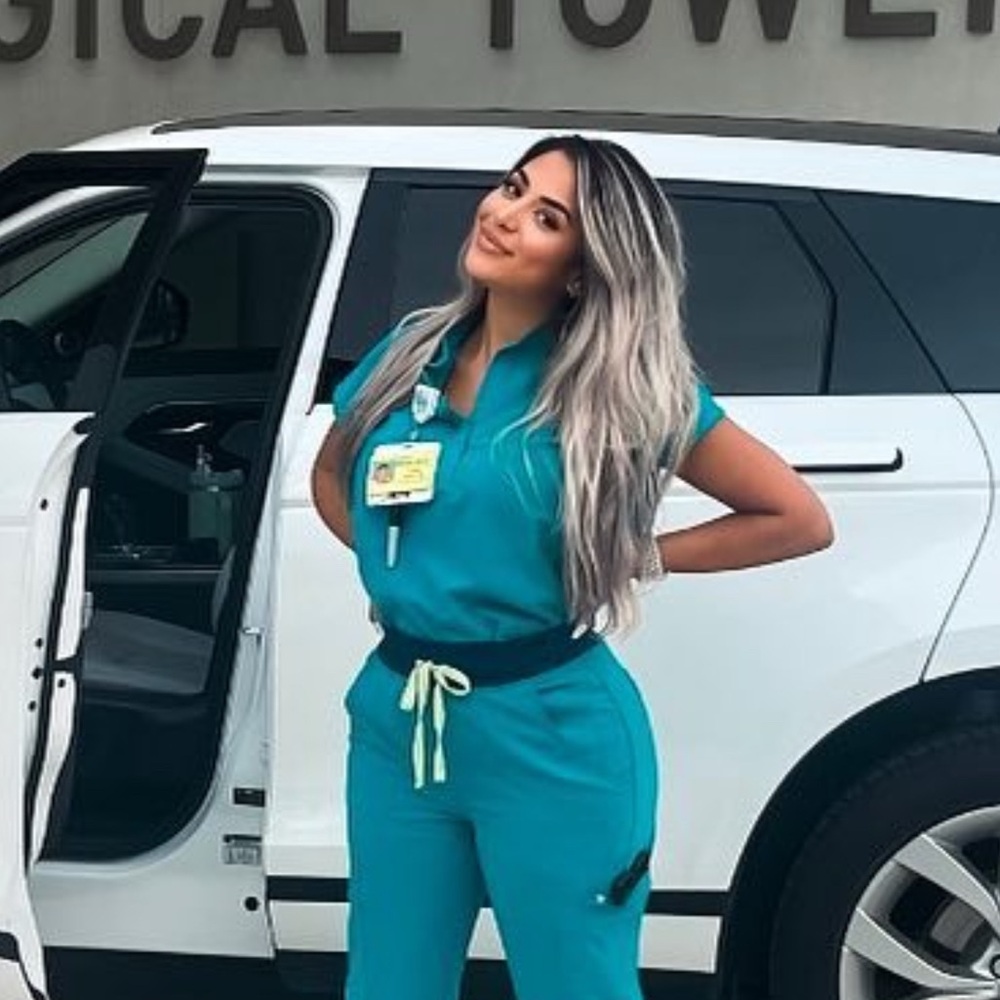 🩺 FIGS Women’s High Waisted Yola Skinny Scrub Pants - Teal - Size XS